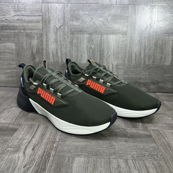 Puma Retaliate 3 Men's size 11.5 Olive Green Running Shoes - Picture 5 of 8